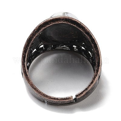 Овальные регулируемые кольца из натурального говлита RJEW-K271-06R-25-1