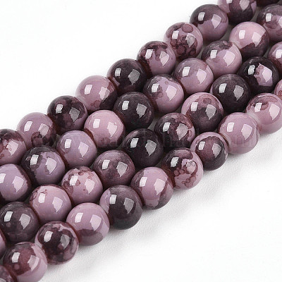 Выпечка окрашенные стеклянные бусины пряди X1-DGLA-N003-6mm-C09-1