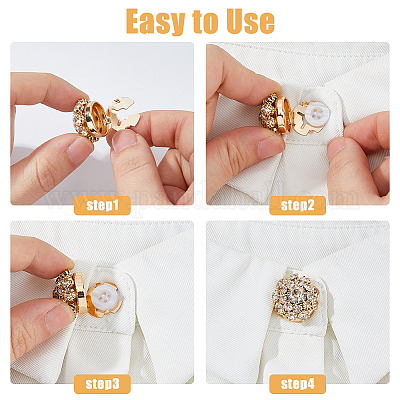 6 шт. запонки из латуни и акриловых страз BUTT-DC0001-17B-1