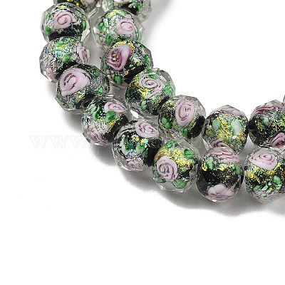 Нити из фольгированных бусин лэмпворк ручной работы FOIL-S136-001A-1