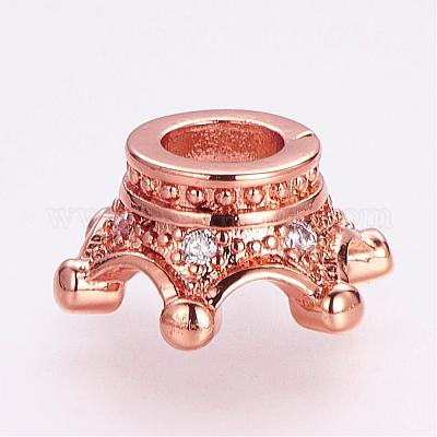 Латунные микро проложить кубического циркония бусы ZIRC-G099-25RG-1