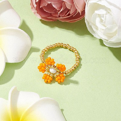 Круглые бусины с кольцами из бусин из драгоценных камней RJEW-MZ00015-03-1