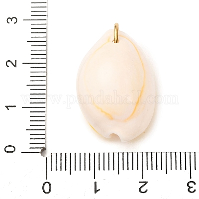 Кулоны с натуральными ракушками каури с принтом STAS-Z168-03G-04-1