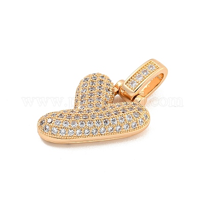 Латунные микропаве прозрачные подвески с фианитом KK-B099-01G-Y-1