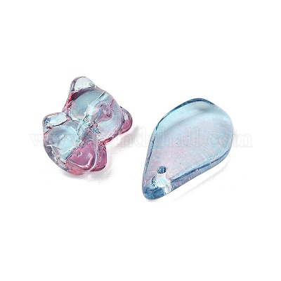 Прозрачные стеклянные бусины градиентного цвета GLAA-B026-01M-1