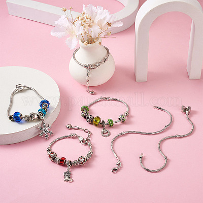 9шт 3 стиля латунные браслеты в европейском стиле изготовление AJEW-YS0001-01-1