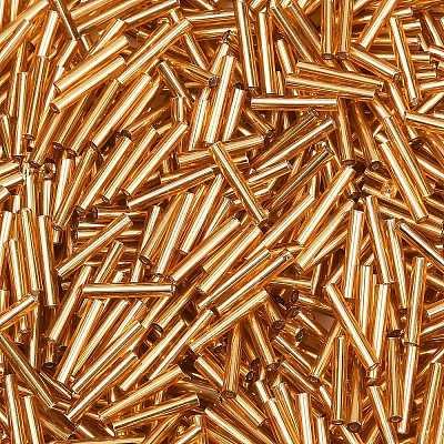 Серебряные подкладке прозрачное стекло стеклярусом SEED-R028-2x15-B01-1