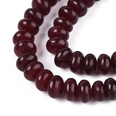 Окрашенные природные белый нефрит бисер пряди G-T139-59A-01-1