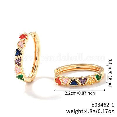 Треугольные серьги-кольца из латуни WW4750-3-1