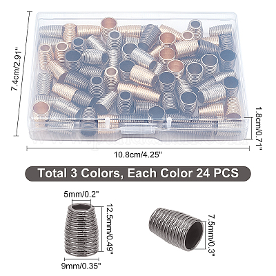 72 шт. 3-х цветный железный конус с бусинами IFIN-CA0001-41-1