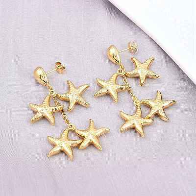 Серьги-гвоздики из нержавеющей стали 304 EJEW-P325-05F-G-1