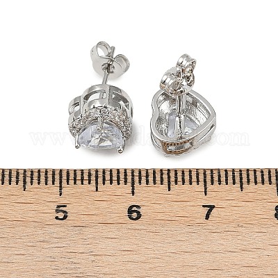 Серьги-гвоздики из циркония EJEW-Z128-01P-02-1