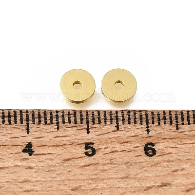 真鍮ビーズ  フラットラウンド  ラックめっき  長持ちメッキ  ゴールドカラー  6x0.5mm  穴：1mm&nbsp;LS-KK-CBA0DF0-04G-1