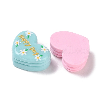 Кабошоны из непрозрачной смолы цвета макарон X-RESI-K027-31-1