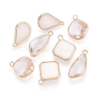 Латунь стекло кулоны GLAA-T027-08-1