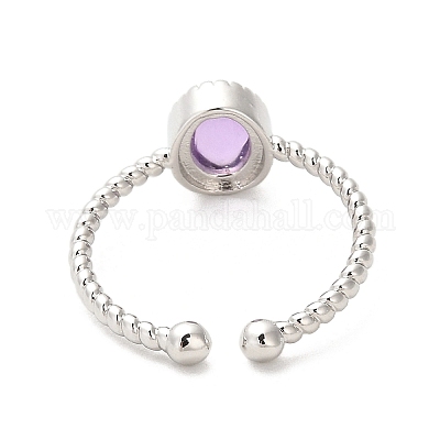 Открытый браслет-манжета с натуральным аметистом RJEW-M166-04P-C-1