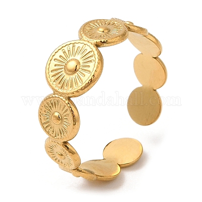 Открытое манжетное кольцо из нержавеющей стали 304 X-RJEW-K248-03G-1