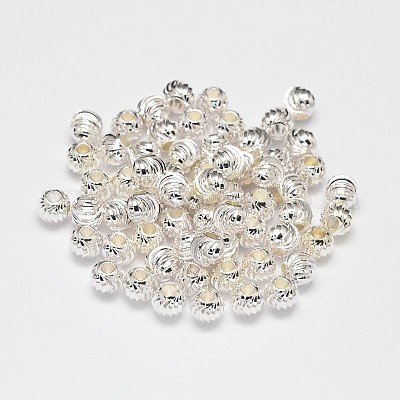 Стойка покрытие латунные гофрированные круглые распорные бусины KK-I600-6mm-S-RS-1