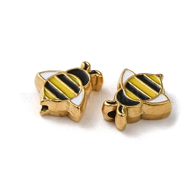 Эмалированные бусины из нержавеющей стали 304 STAS-I203-01B-G-1