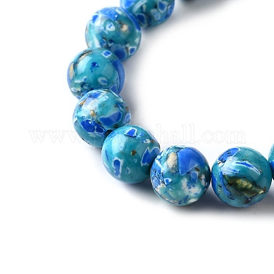 Нити окрашенных бусин из натурального магнезита G-L617-D01-8mm-07-1