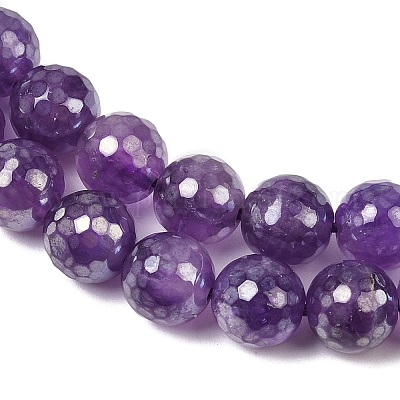 Гальванические нити круглых бусин из натурального аметиста G-L598-A05-02-1