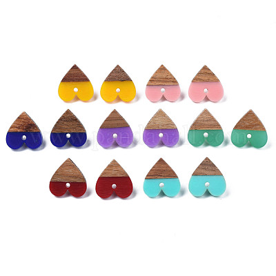 Серьги-гвоздики из смолы и ореха MAK-N032-020A-1