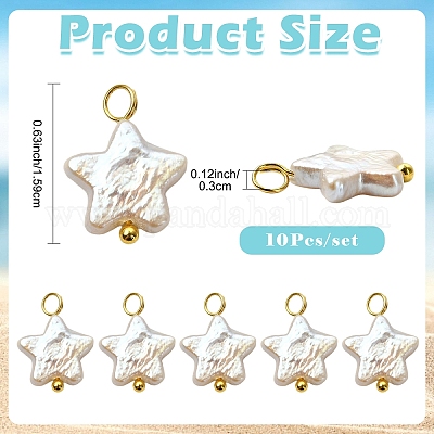 10 шт. подвески из натурального барочного жемчуга Кеши с ядрами&nbsp;PALLOY-YW00106-1