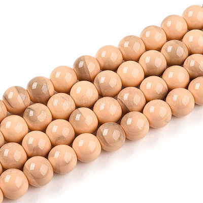 Выпечка окрашенные стеклянные бусины пряди DGLA-N013-10mm-07-1