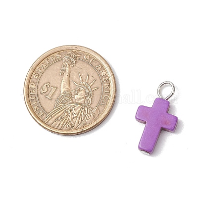 Окрашенные синтетические бирюзовые подвески PALLOY-JF03687-1