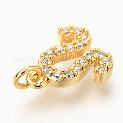 Латунные микропаве прозрачные кубические циркониевые подвески ZIRC-O036-30G-H-1