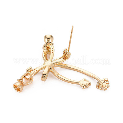 Брошь из латуни с прозрачным кубическим цирконием KK-S356-612-NF-1