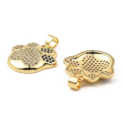 Настоящие 18-каратные позолоченные подвески из латуни с микропаве из кубического циркония ZIRC-L100-139G-1