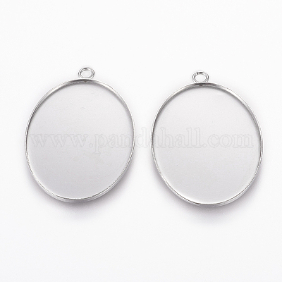 Подвеска-кабошон из нержавеющей стали 304&nbsp;LS-STAS-L195-10A-1