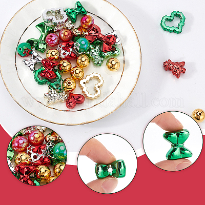 Набор акриловых бусин на рождественскую тематику OACR-SP0001-20B-1