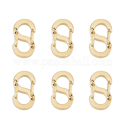 6 шт. защелкивающиеся замки-защелки из нержавеющей стали AJEW-FI0001-03G-1