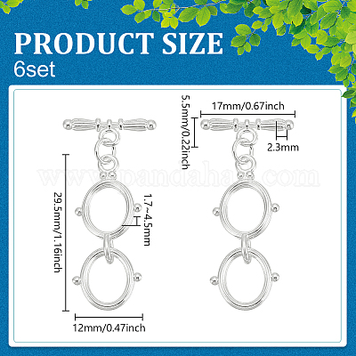 6 шт. в упаковке застежки-тоггл с покрытием из латуни KK-BC0013-84-1