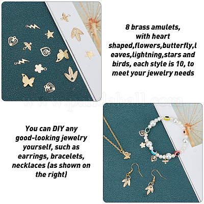 80шт 8 стильные латунные подвески KK-FH0002-12-1