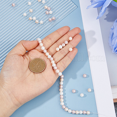 1 нить стеклянных жемчужных бусин HY-HS0001-01C-1