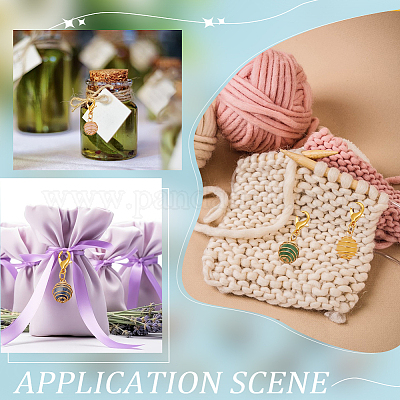 Круглые подвески с медной проволокой HJEW-AB00711-1