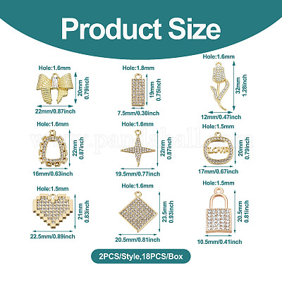 18шт 9 стильные подвески из сплава с кристаллами и стразами FIND-SW0001-30-1