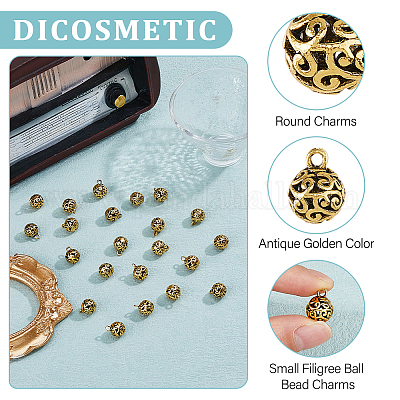 50 шт. полые подвески из сплава в тибетском стиле FIND-DC0005-70-1