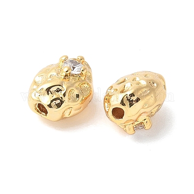 Латунь микро паве прозрачный кубический цирконий шарик KK-U064-11G-1