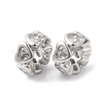 Латунные микро проложить Цирконий Европейский бисером KK-P234-24P-1