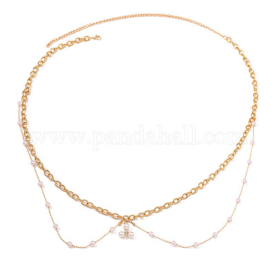 Цинковый сплав с пластиковой цепочкой из жемчужин FS-WGDE03B-01-1