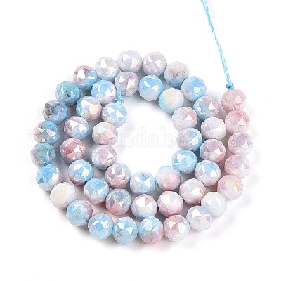 Антикоррозийные гальванические стеклянные бусины GLAA-N010-8mm-04-1