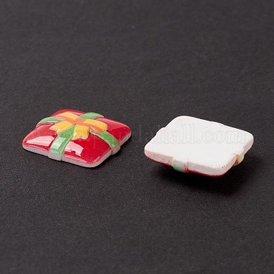 Кабошоны из непрозрачной смолы на новогоднюю тематику CRES-P022-06-1