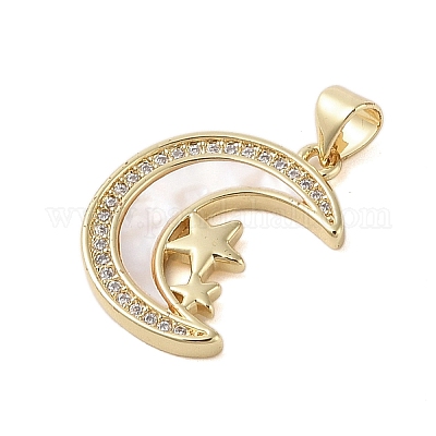 Латунные микропаве прозрачные подвески с фианитом KK-I712-48G-02-1