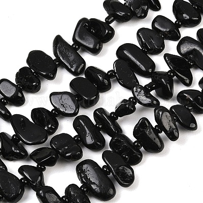 Натуральный черный турмалин бисер нитей&nbsp;G-K393-B06-1