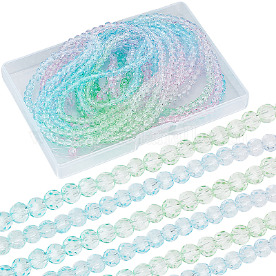 10 нить прозрачных стеклянных бусин градиентного цвета GLAA-SC0002-04C-1