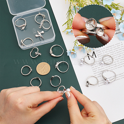 16 шт. 4-х стилевых латунных колец для установки колец для чашек манжет KK-CA0002-16-1